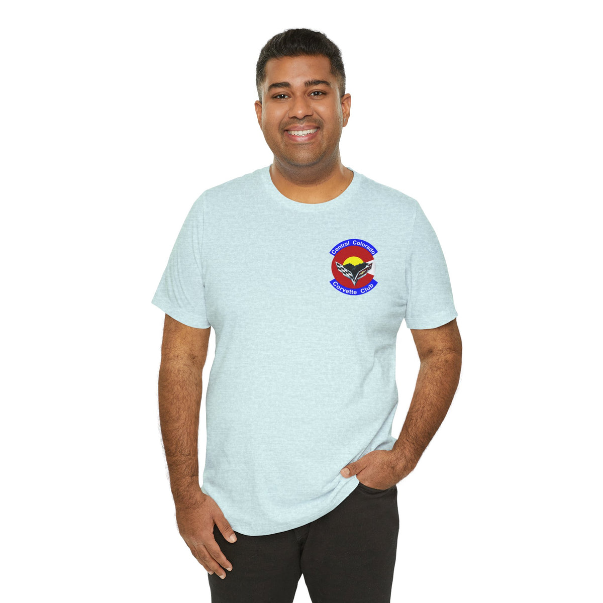 Central Colorado Corvette Club Screen Printed T‑Shirt — Front and Back Logos