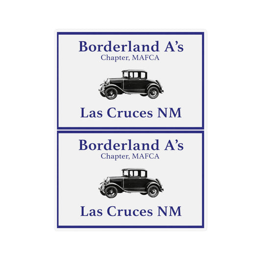 "Borderland A's" Las Cruces NM Custom Car Club Magnet — Two 12" x 18" magnets for your car or trailer