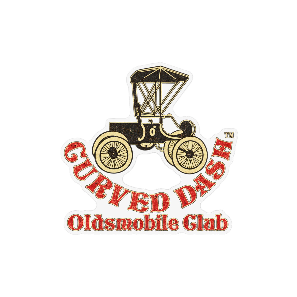 Curved Dash Oldsmobile Club Magnet — Custom Shape approximately 8.5" x 10"
