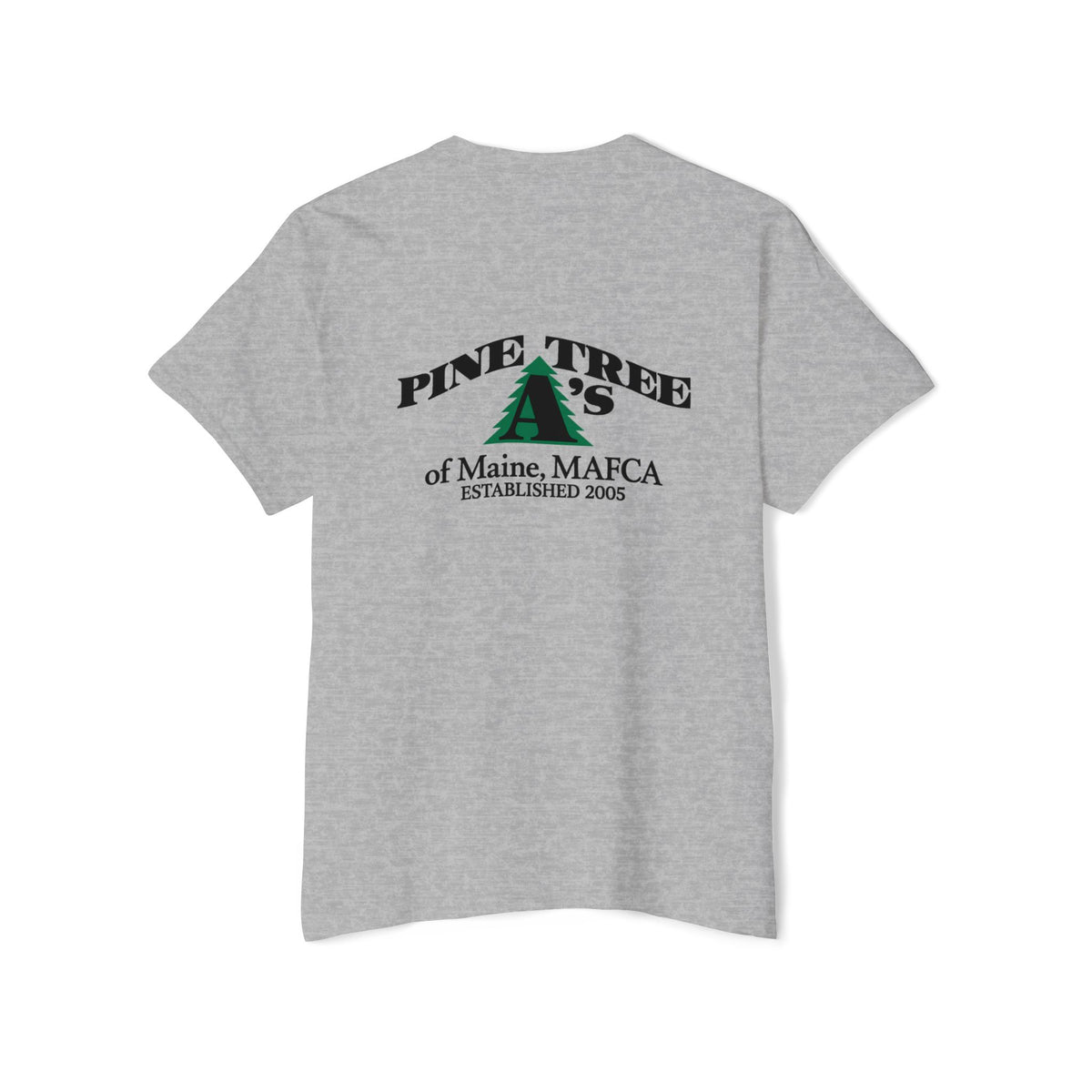 Pine Tree A's of Maine, MAFCA Front and Back Logos — Unisex Heavy Cotton Pocket Tee