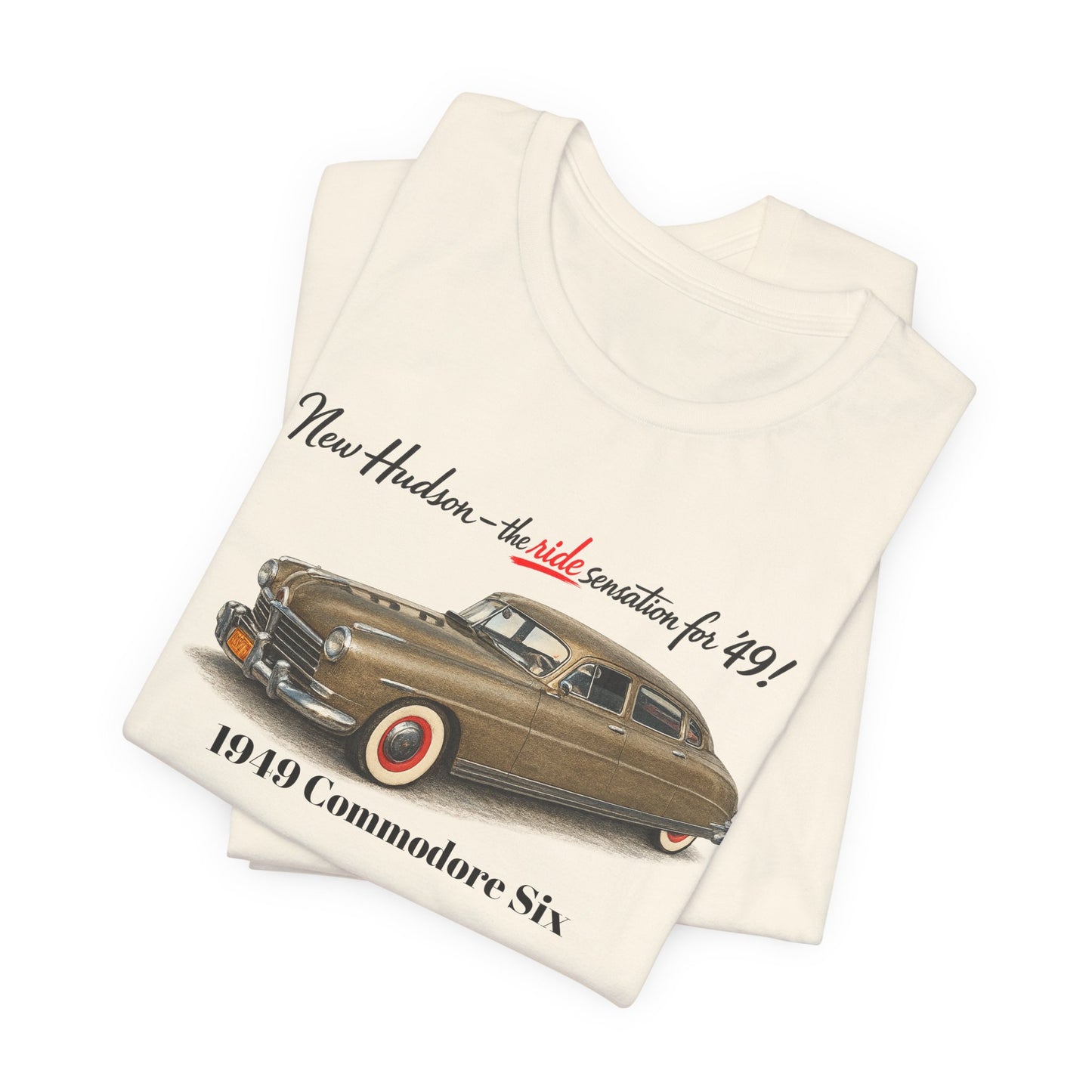 1949 Hudson Commodore Six Vintage Car T-Shirt — Unisex Jersey Short Sleeve Tee (DT)