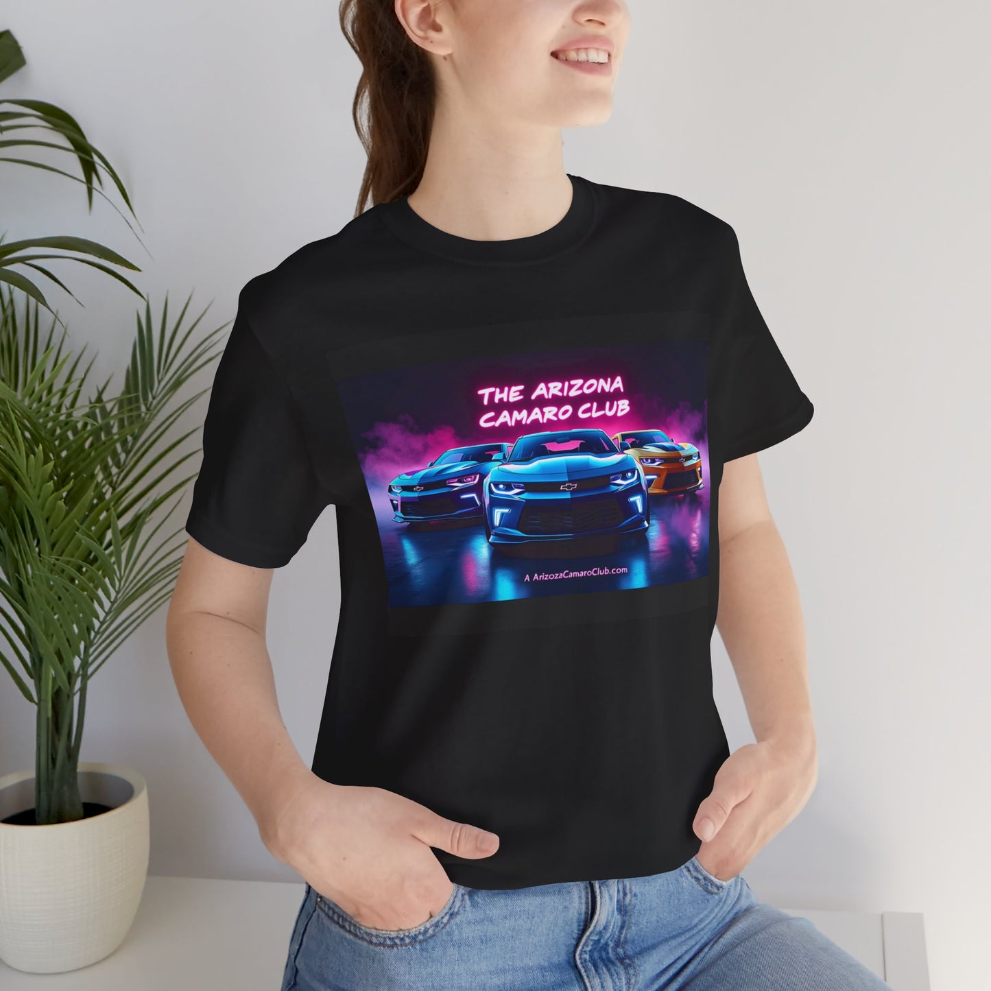 Arizona Camaro Club T-Shirt – Neon Retro Muscle Car Tee