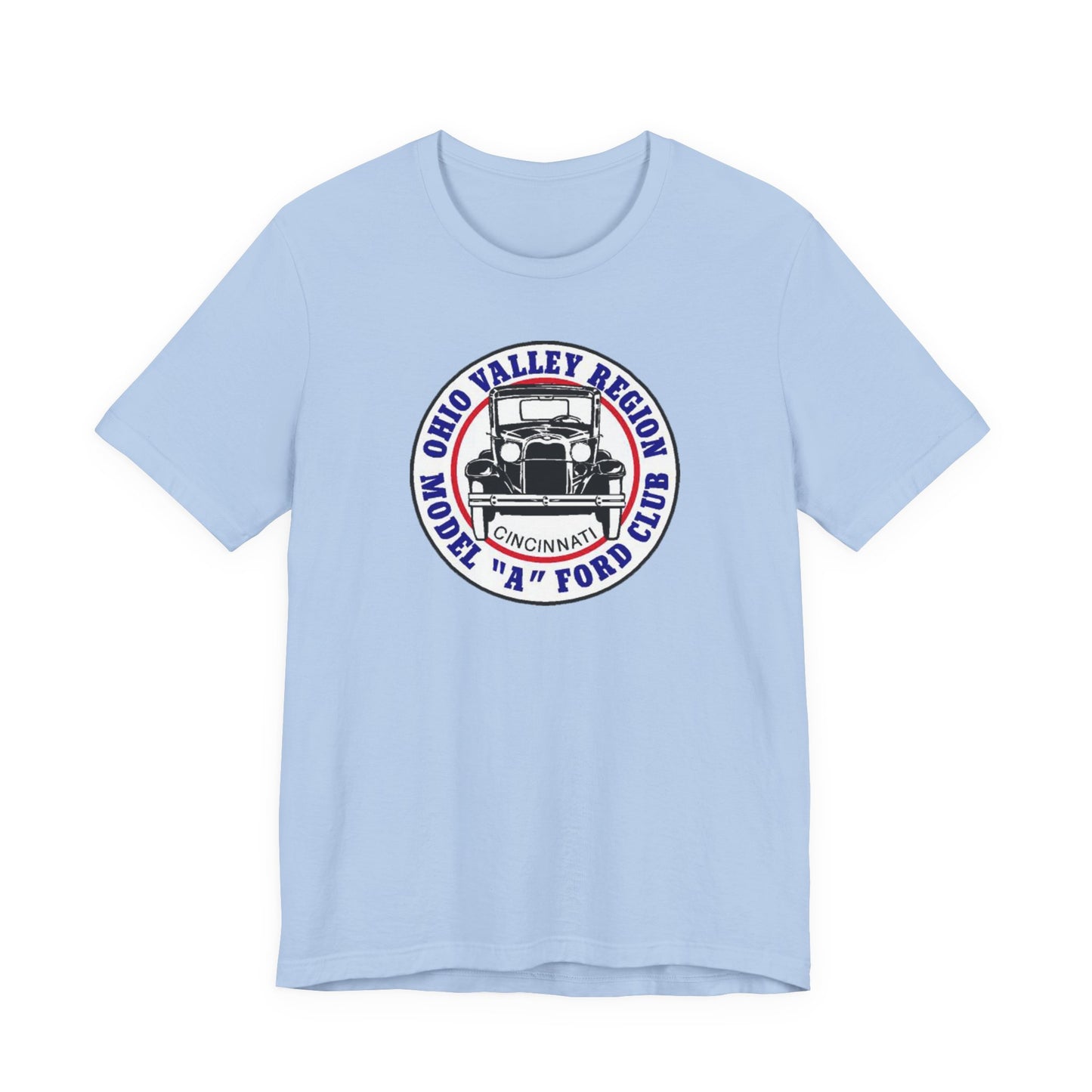 Ohio Valley Region Model A Ford Club (front logo) Unisex Jersey Short Sleeve Tee