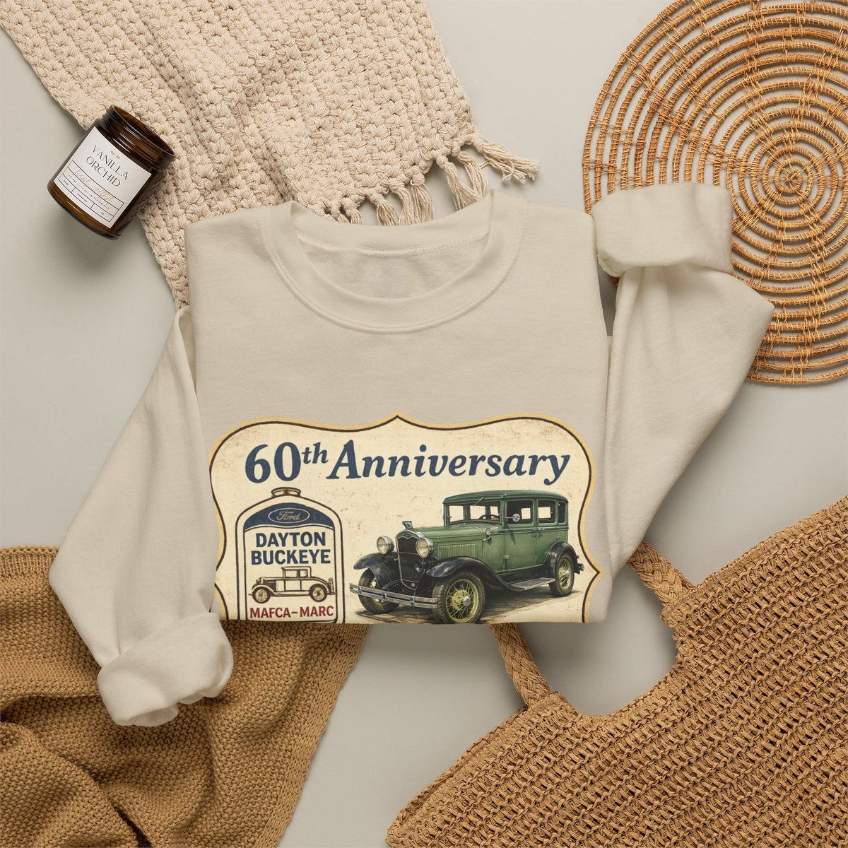 Dayton Buckeye Model A Ford Club 60th Anniversary Unisex Heavy Blend™ Crewneck Sweatshirt Gildan (SSG)