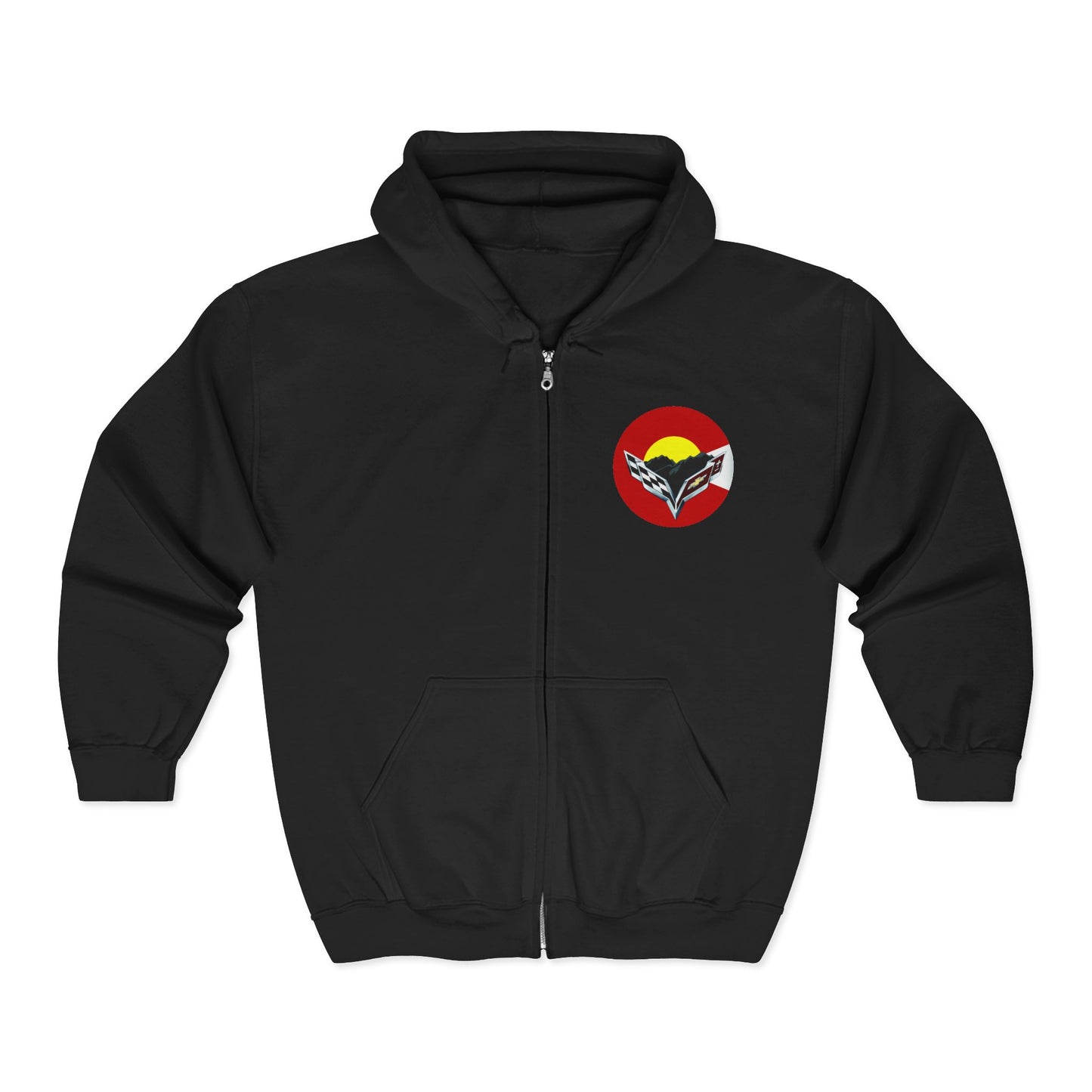 Central Colorado Corvette Club Zip Hoodie — Front and Back Logos