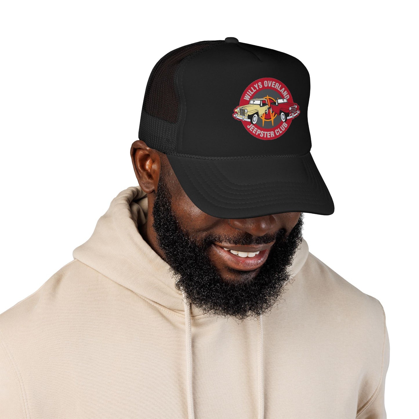 Willys Overland Jeepster Club Printed Trucker Hat