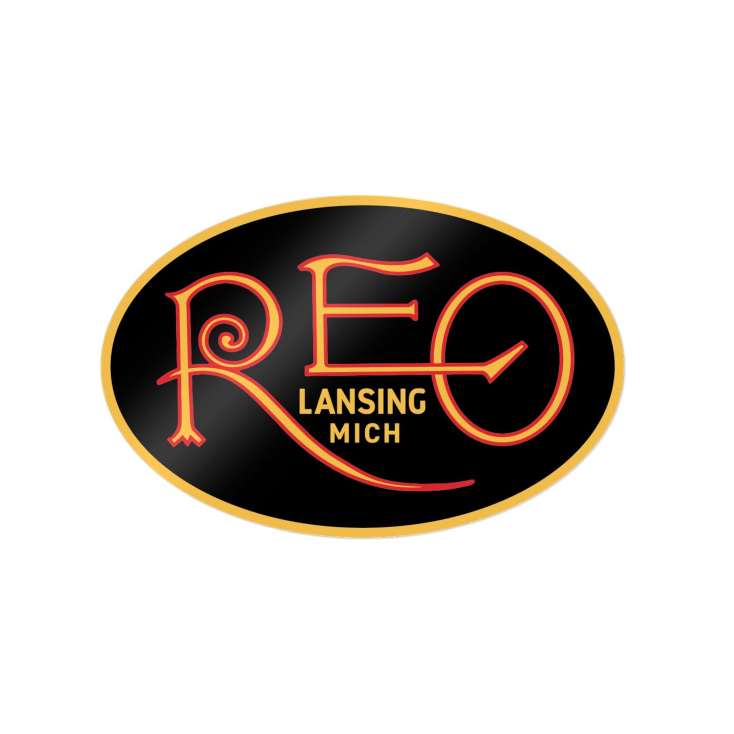 REO Lansing Michigan Die-Cut Sticker — Large sticker for your trailer and small sticker for you car.