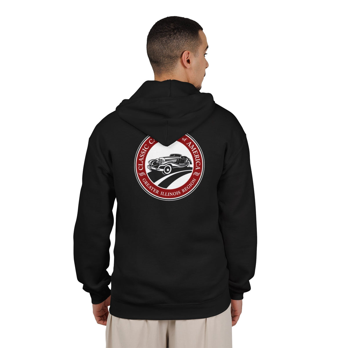 Classic Car Club of America Greater Illinois Region Classic Car Zip Hoodie — Front and Back Logos