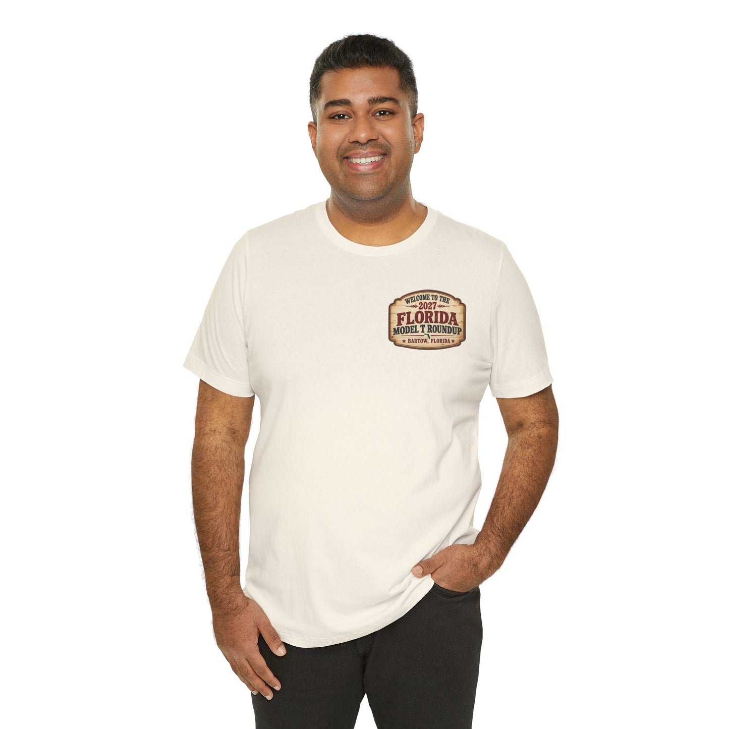 Florida Model T Roundup 2027 Soft-Style T-Shirt - Front and Back Graphics