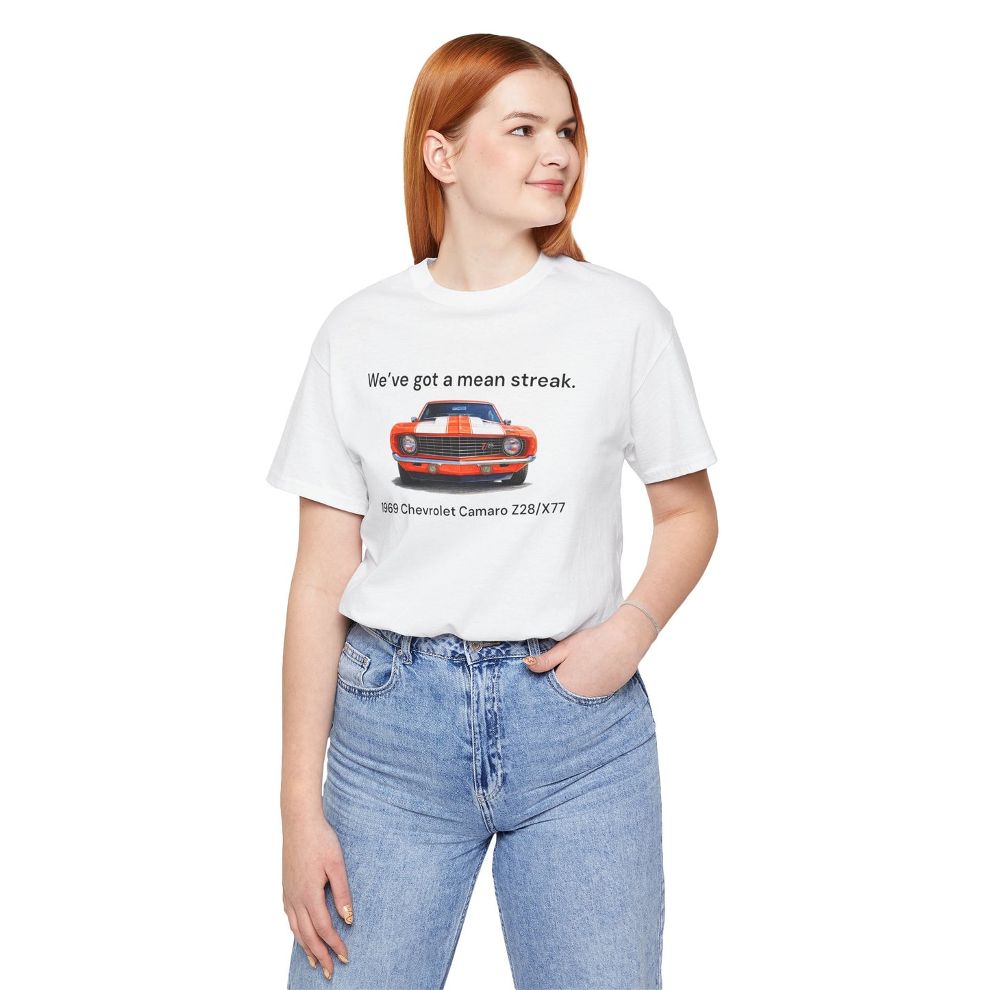 1969 Chevrolet Camaro Z28/X77 T‑Shirt – “We’ve Got a Mean Streak” Classic Muscle Car Tee