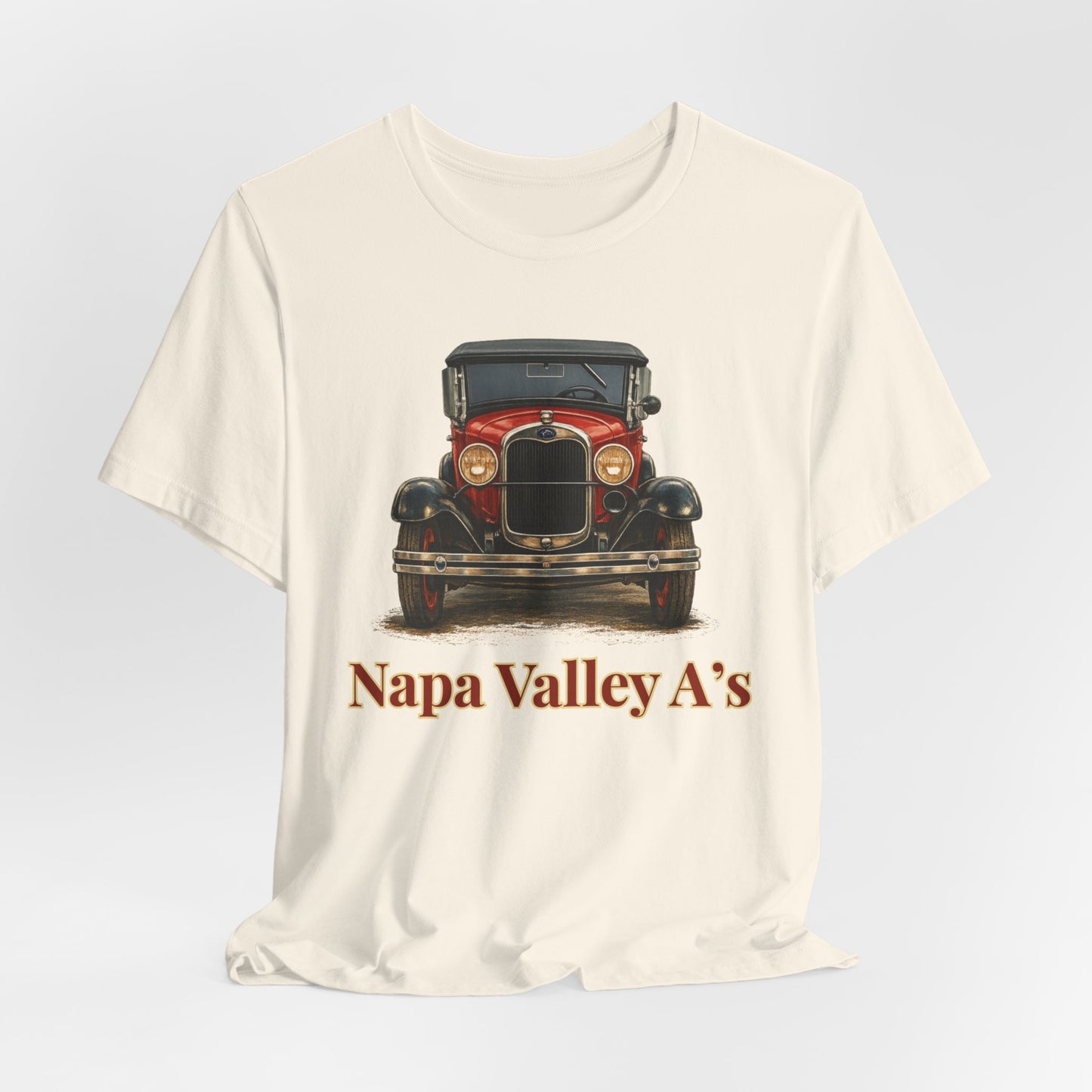 Napa Valley A's Red Vintage Car T-Shirt — Napa Valley A's Classic Automobile Tee