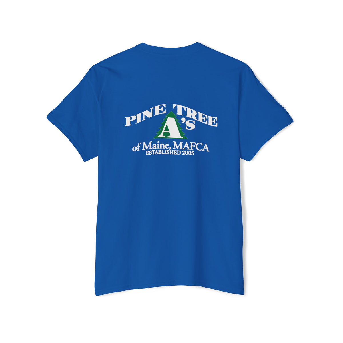Pine Tree A's of Maine, MAFCA Front and Back Logos — Unisex Heavy Cotton Pocket Tee