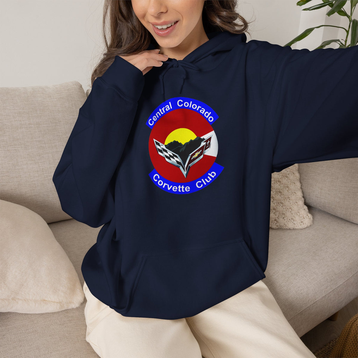 Central Colorado Corvette Club Screen Printed Hoodie Pullover