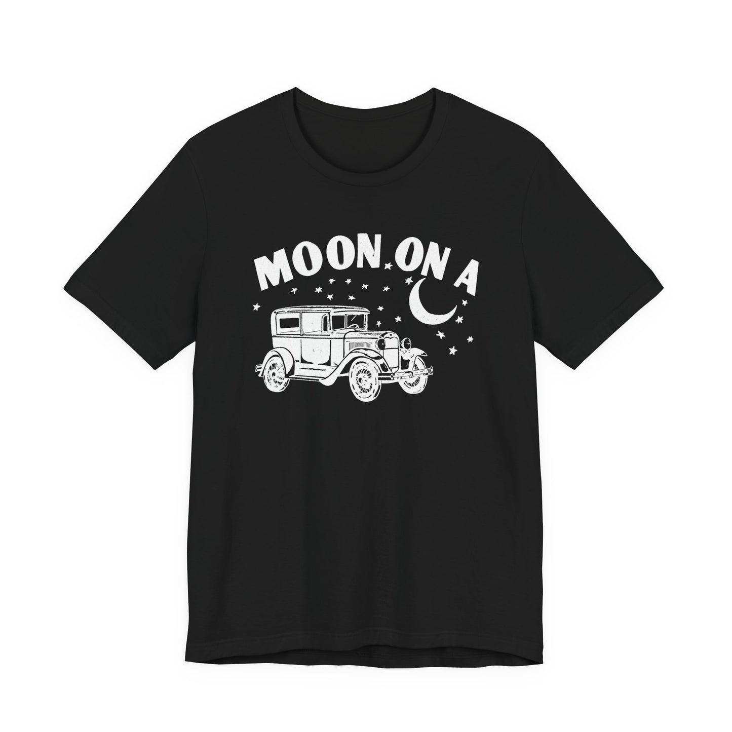 Moon On A Vintage Car T-Shirt — Retro Moon Graphic Tee