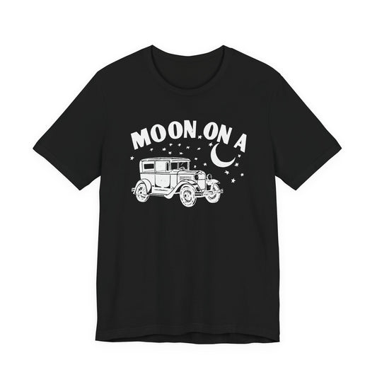 Moon On A Vintage Car T-Shirt — Retro Moon Graphic Tee