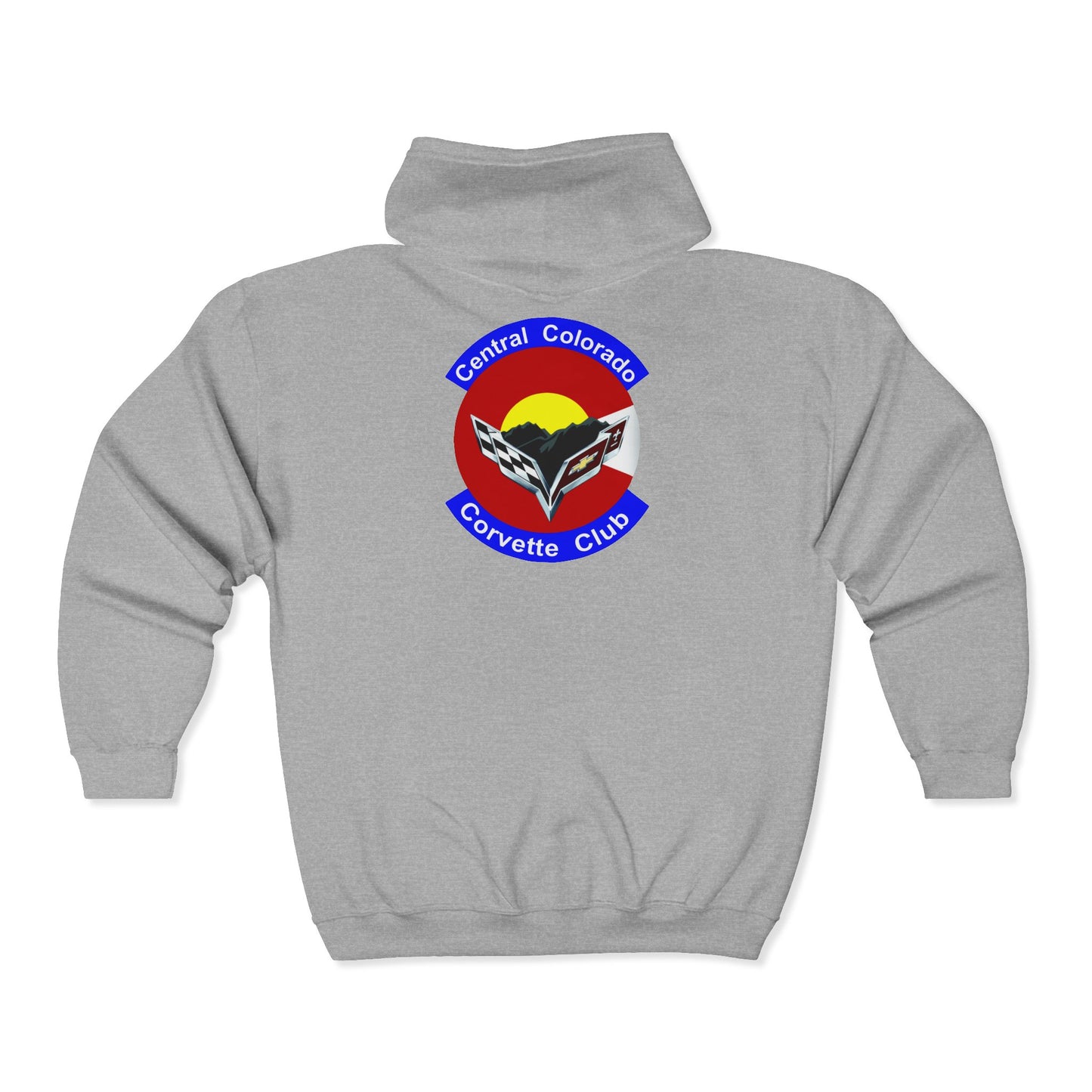 Central Colorado Corvette Club Zip Hoodie — Front and Back Logos