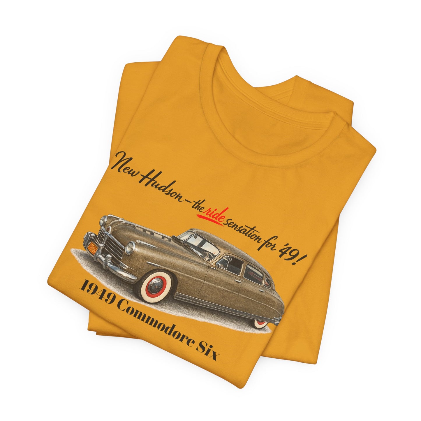 1949 Hudson Commodore Six Vintage Car T-Shirt — Unisex Jersey Short Sleeve Tee (DT)