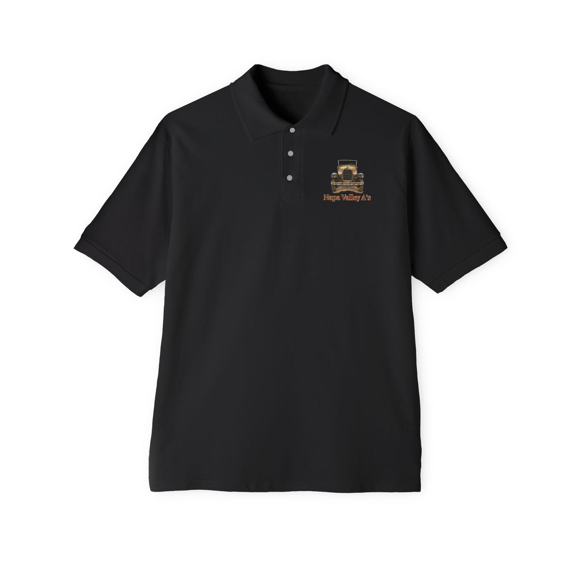 Napa Valley A's Classic Cotton Polo - Small Chest Logo and Large Back Logo