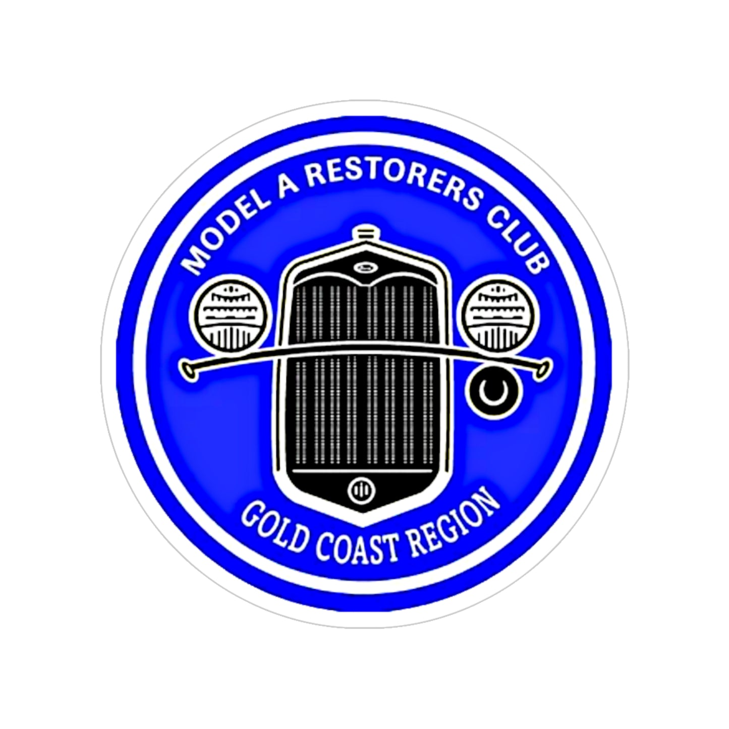 Gold Coast Region Model A Restorers Club Round Sticker — (Transparent Outdoor)