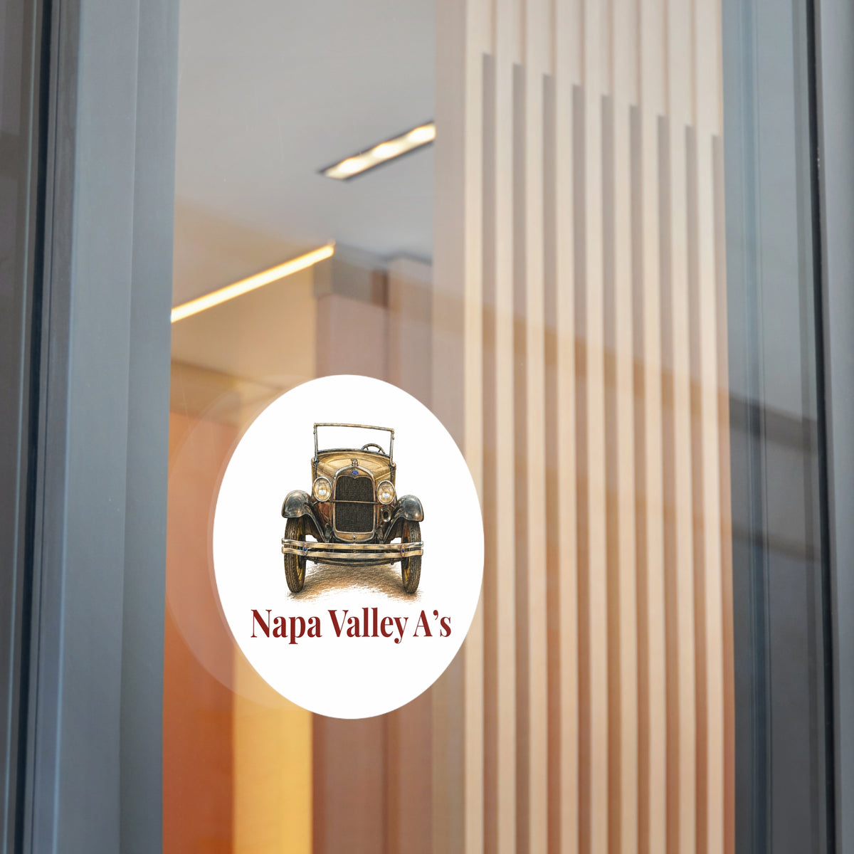 Napa Valley A's Round Vinyl Sticker — Great for Windshields!