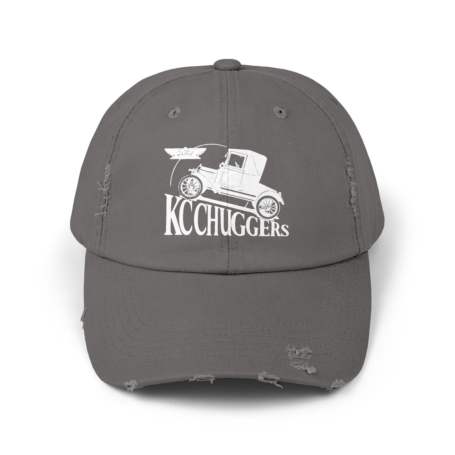 Distressed Logo Cap — KC Chuggers Vintage-Style Black Baseball Hat