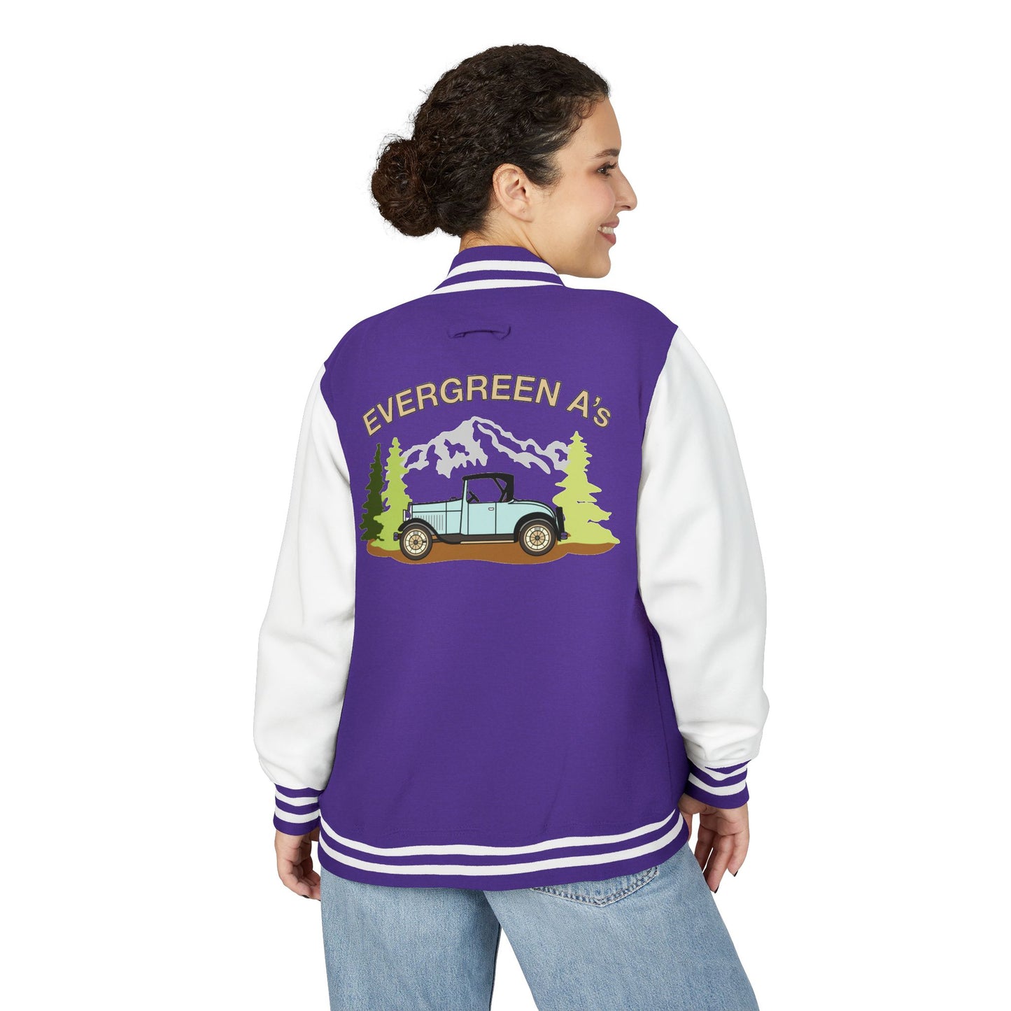 Evergreen A’s Mountain Jeep Letterman Jacket
