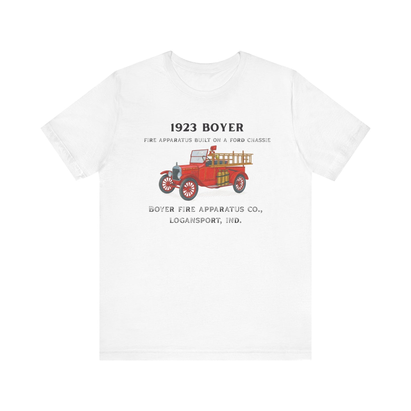 1923 Boyer Vintage Fire Truck T-Shirt – Retro Firefighter Truck Tee