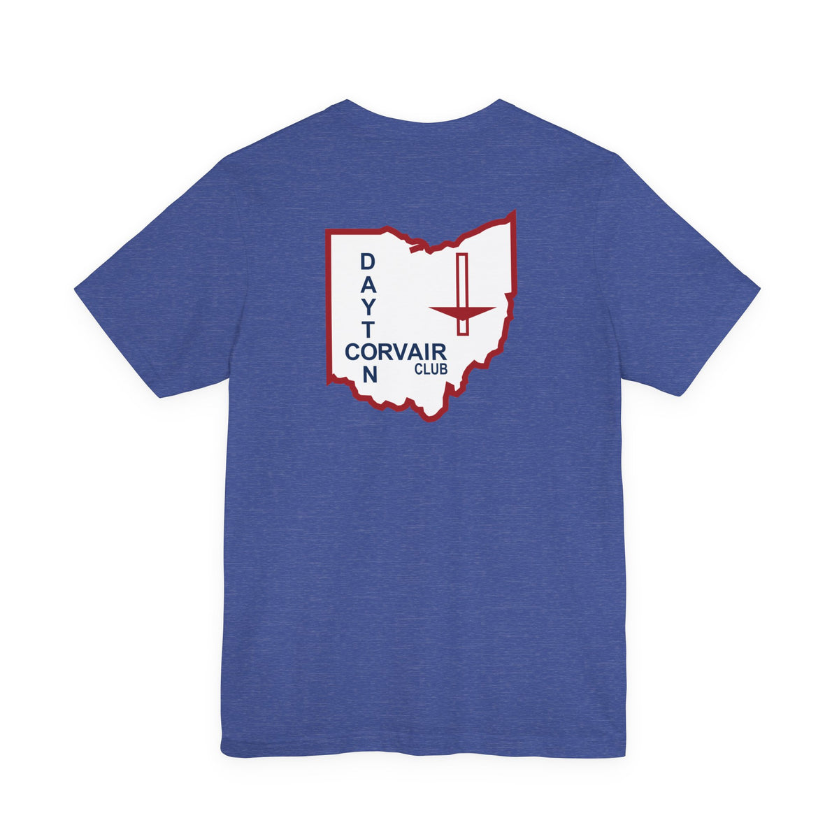 Dayton Corvair Club T-Shirt Unisex Jersey Short Sleeve Tee - Front and Back Logos