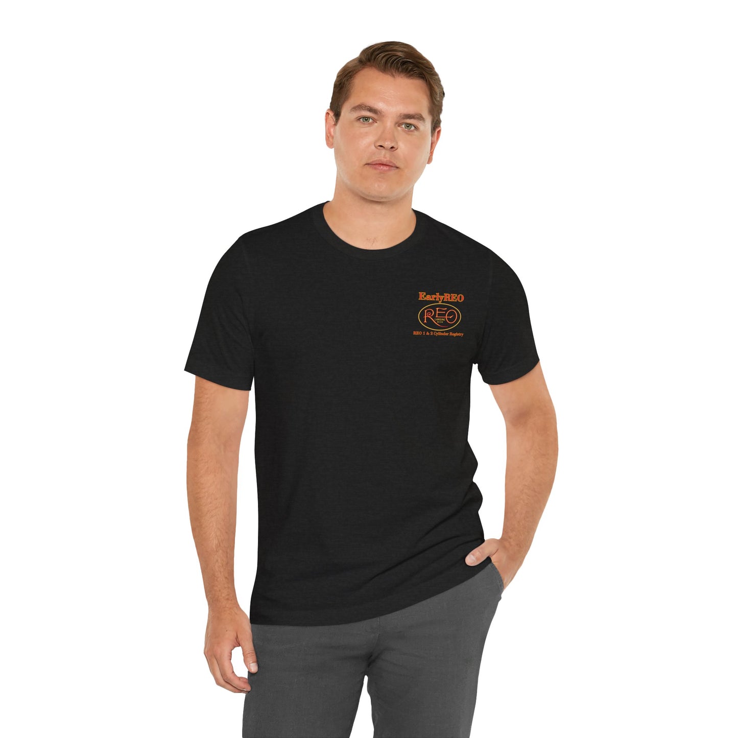REO Lansing Michigan Mountain Climbers Tee — Unisex Soft Short Sleeve Tee