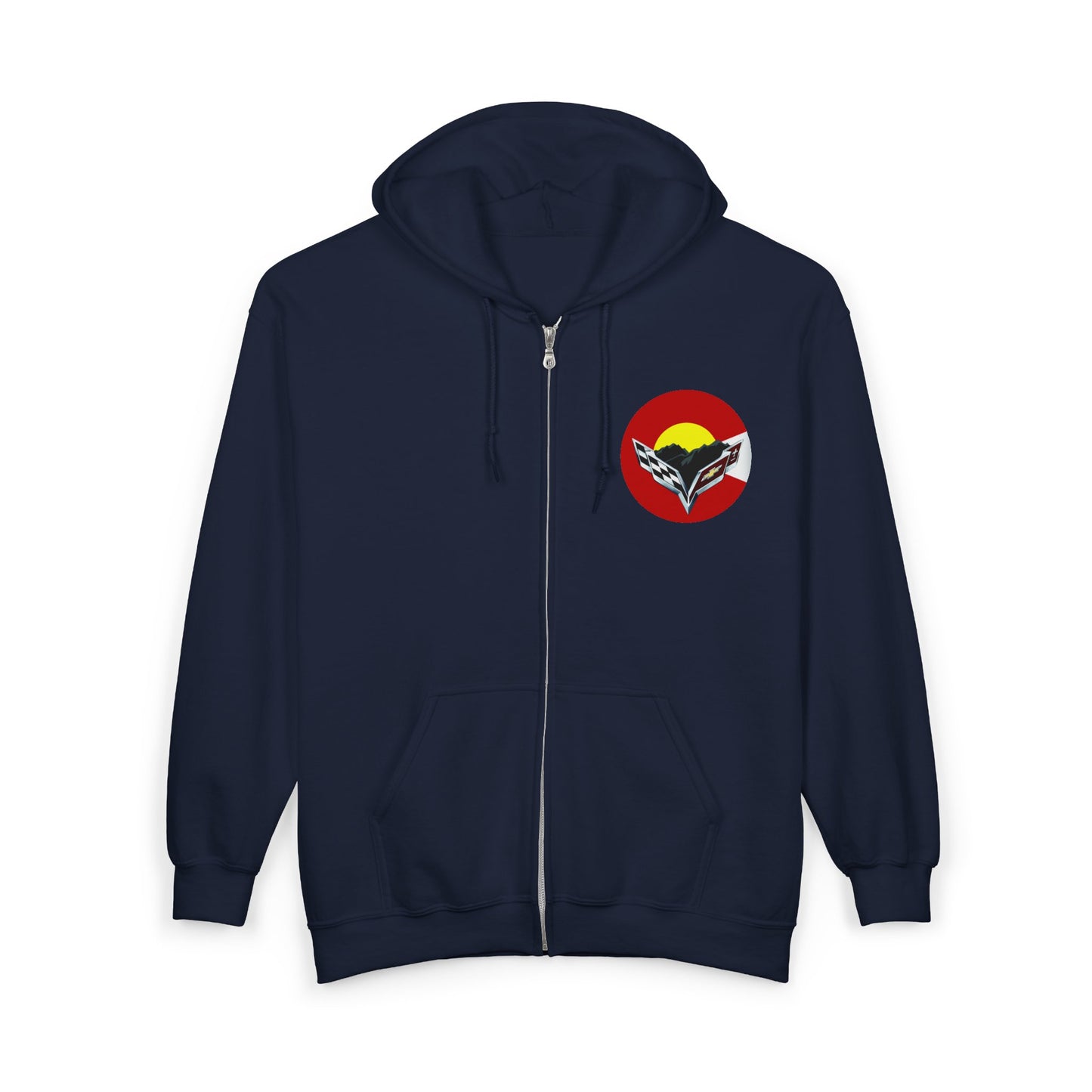 Central Colorado Corvette Club Zip Hoodie — Front and Back Logos