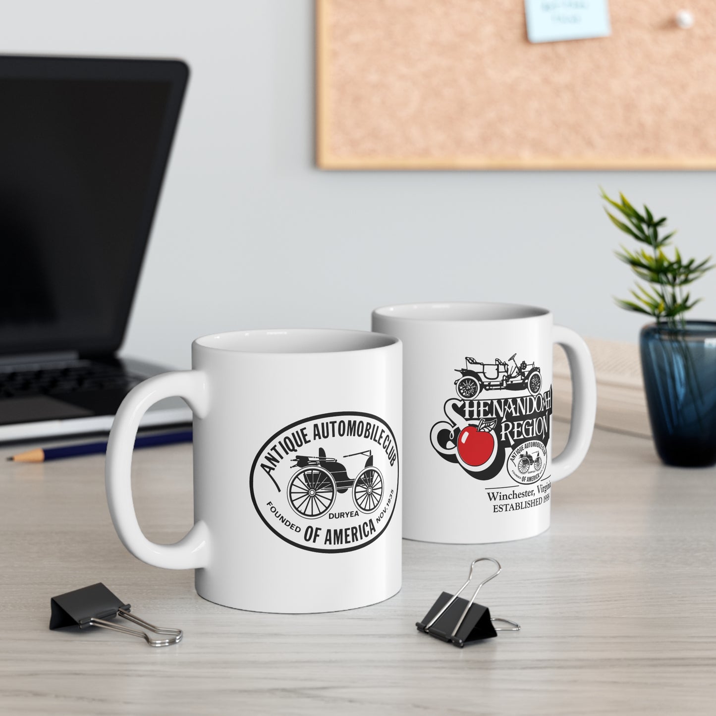 Shenandoah Region and Antique Automobile Club of America 11oz Coffee Mug — Vintage Car Logo