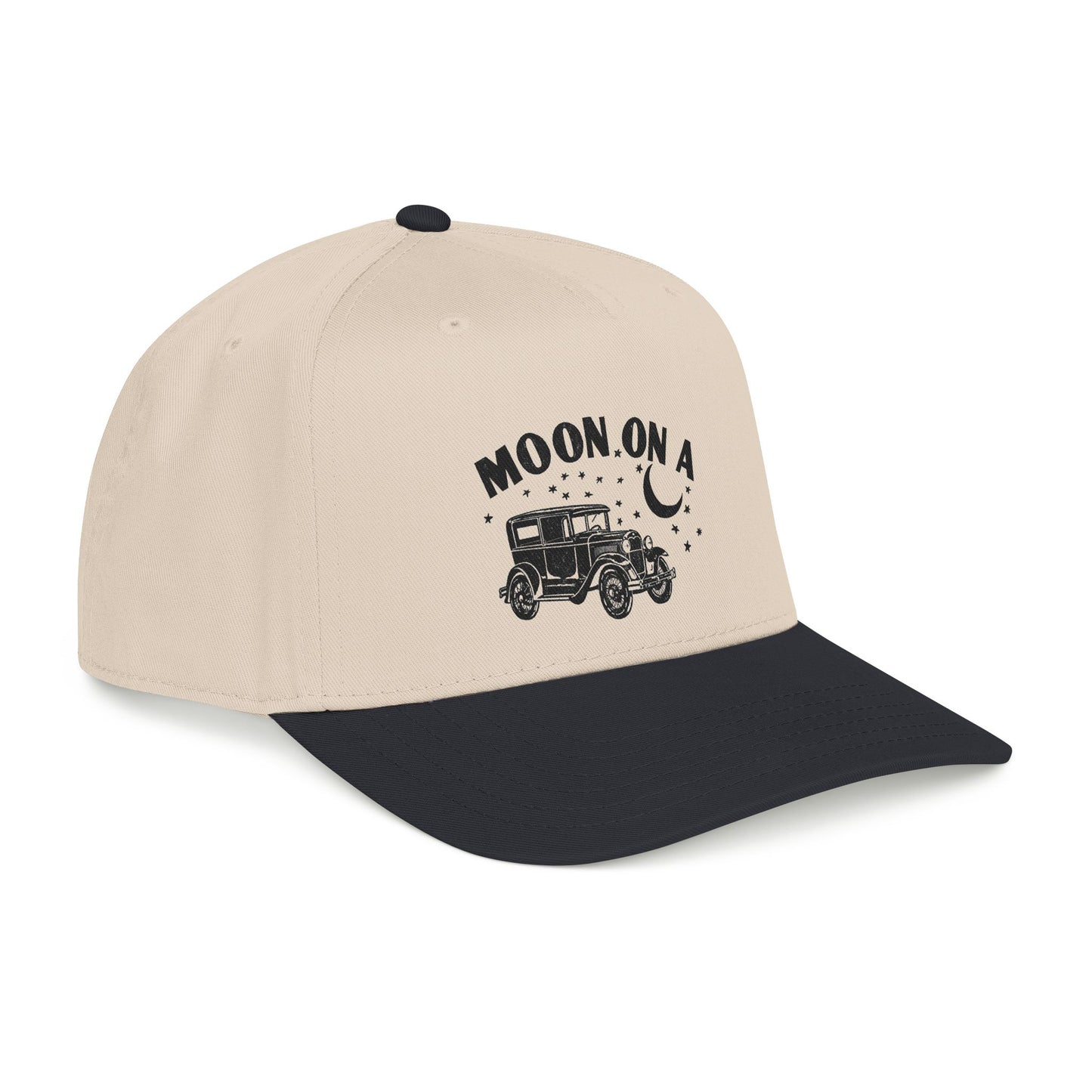 Moon On A - Printed Mid Profile Baseball Cap