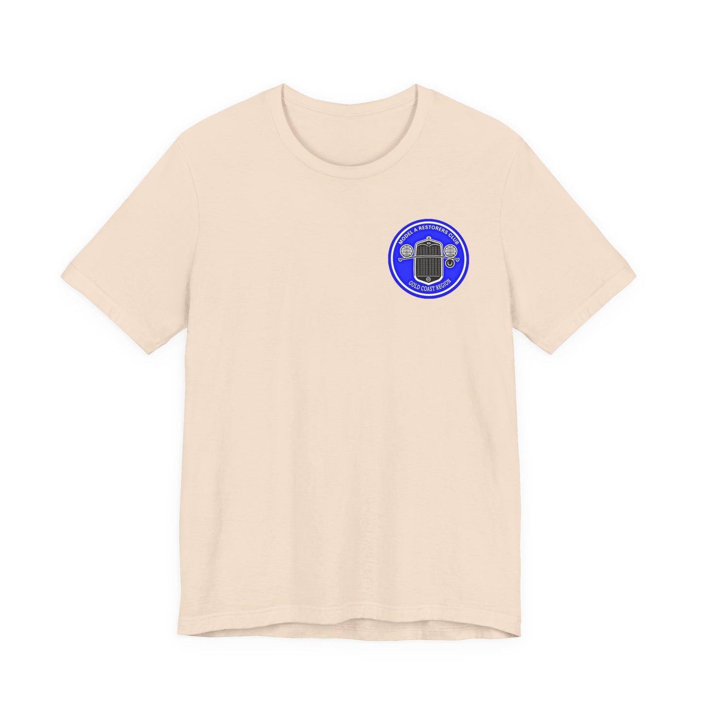 Gold Coast Region Model A Restorers Club T‑Shirt (small logo on front & large logo on back)