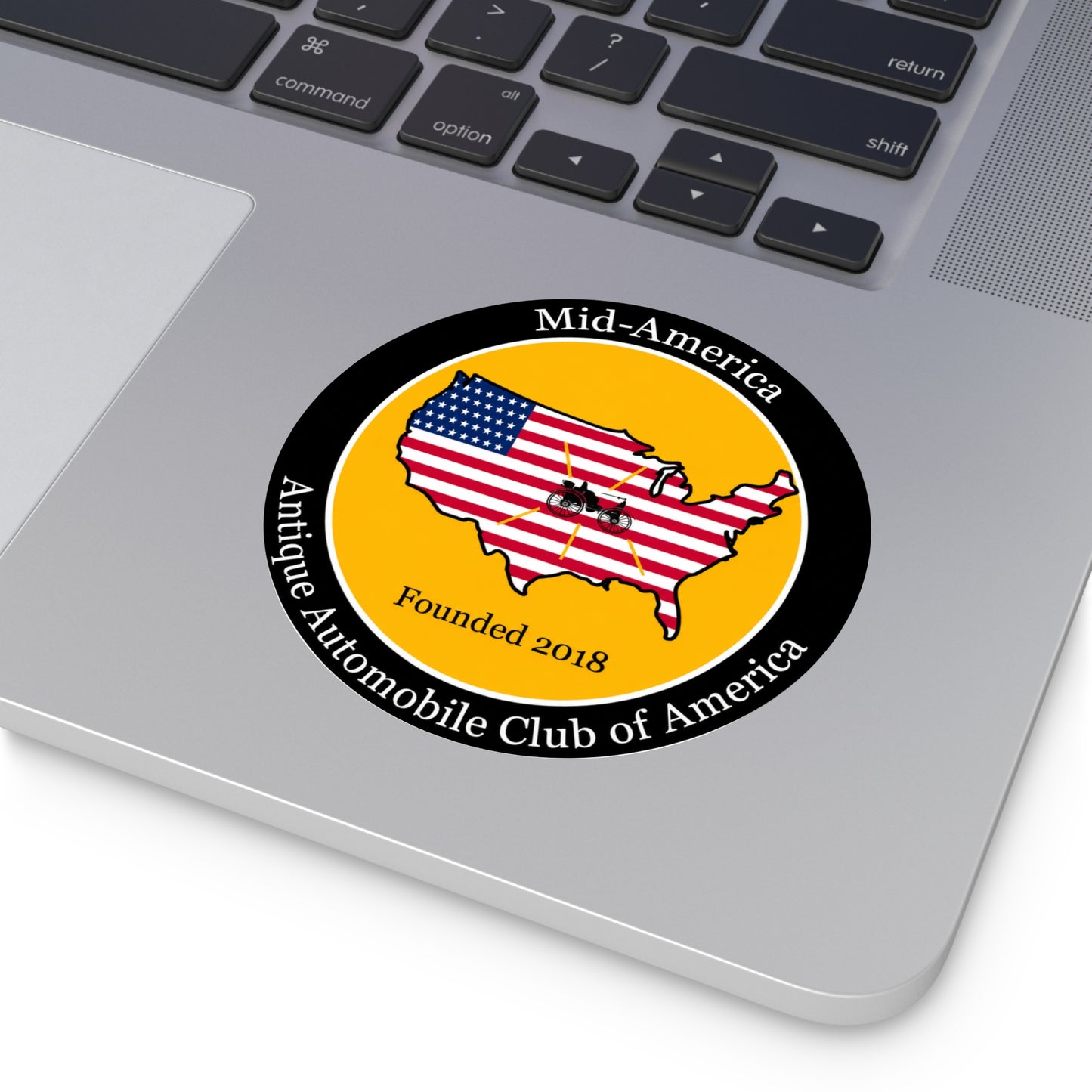 Mid-America Region AACA Round Vinyl Sticker — Great for Windshields