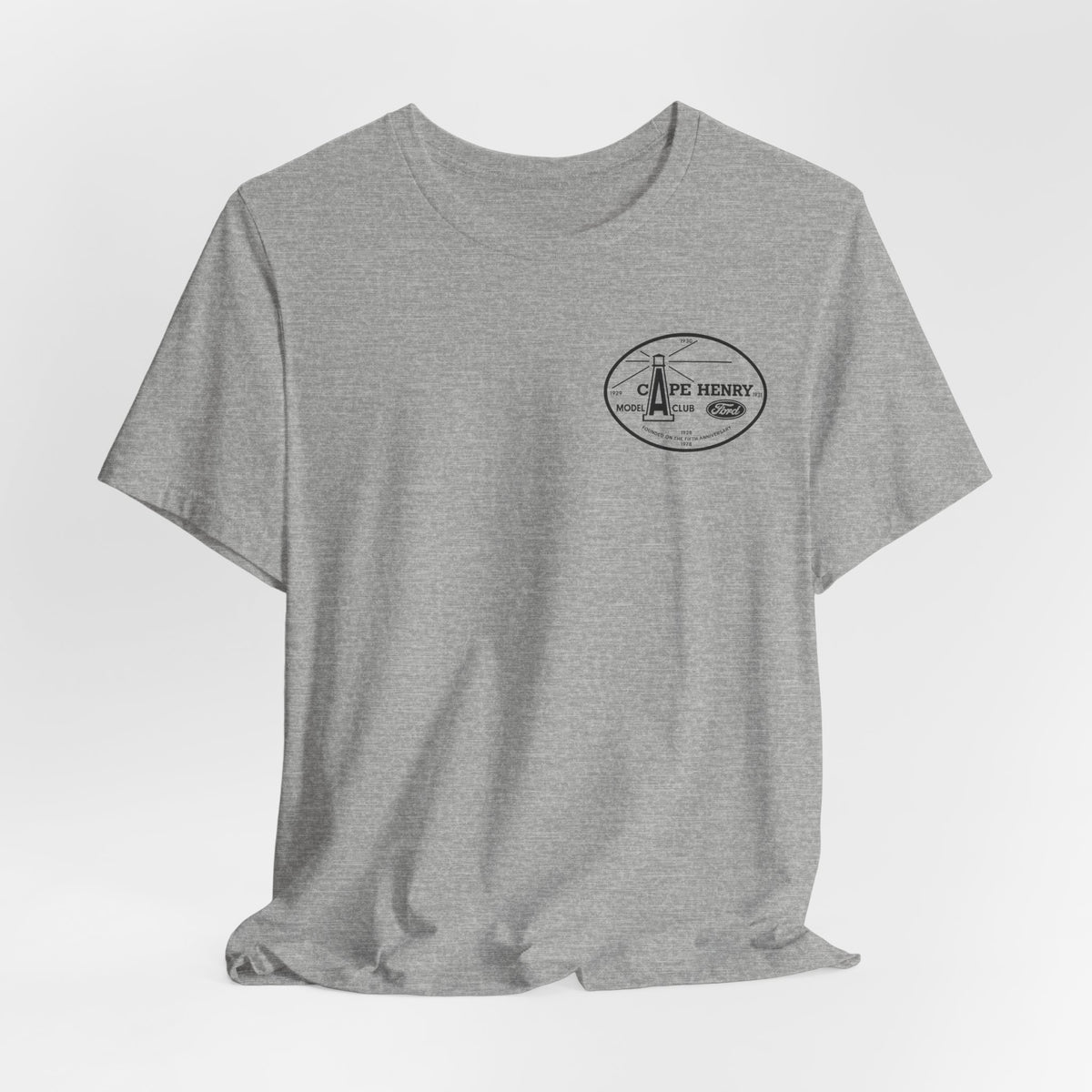 Cape Henry Model A Club Unisex Soft Short Sleeve Tee - Front and Back Logos