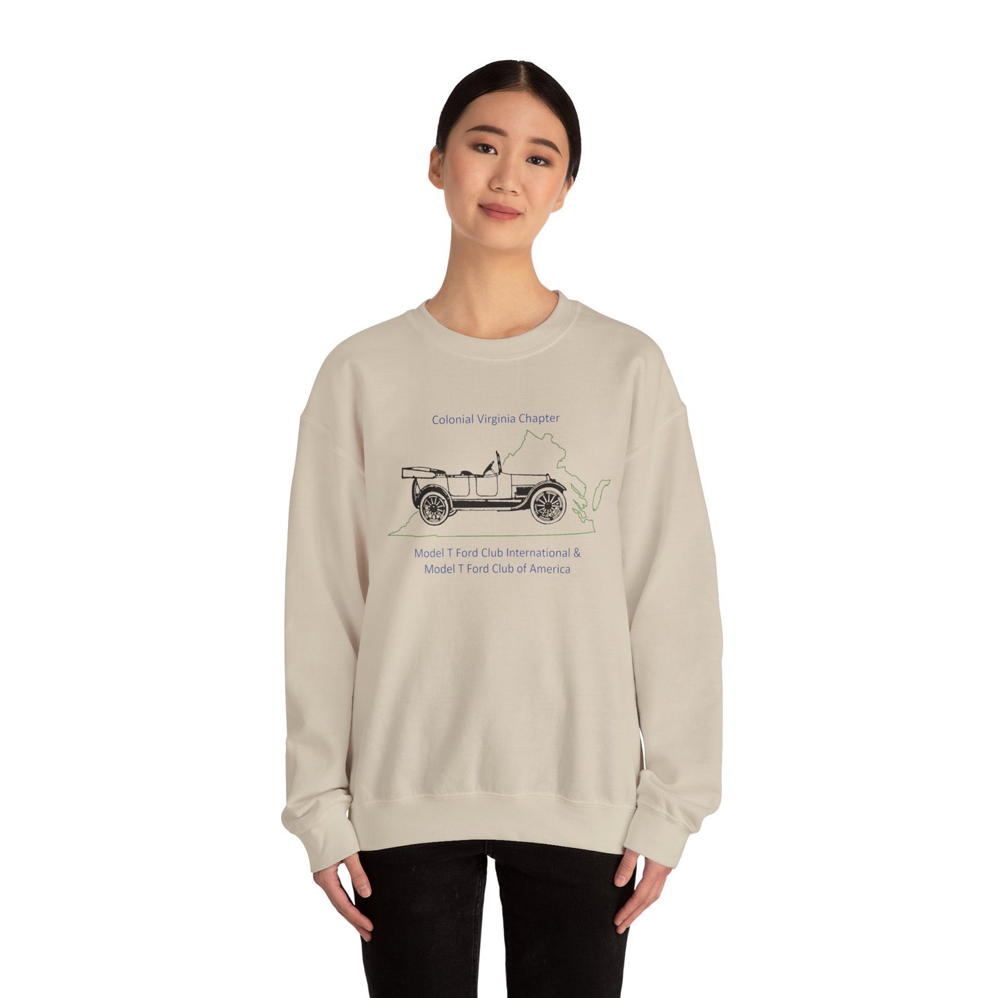Colonial Virginia Chapter Crewneck Sweatshirt — Classic Car Club Design