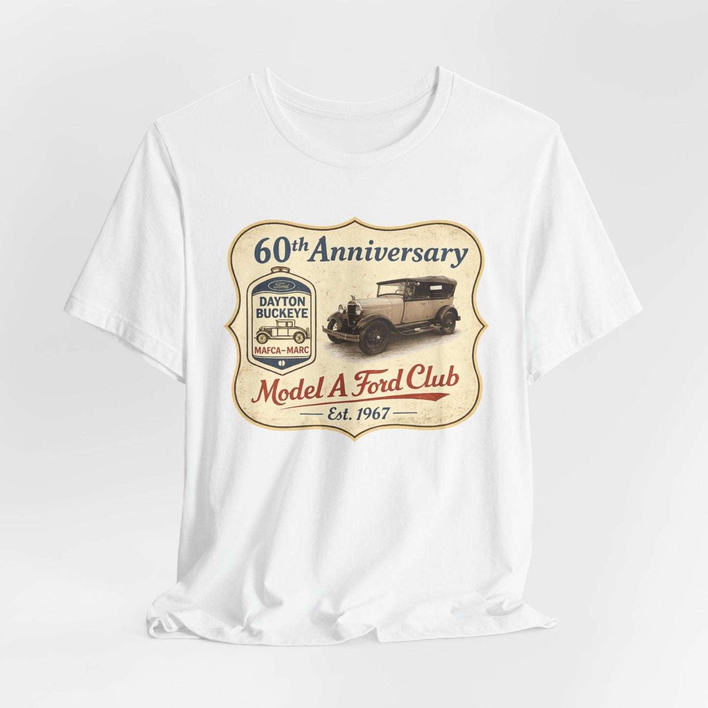 Dayton Buckeye Model A Ford Club 60th Anniversary Tee (JF) – Unisex Jersey Short Sleeve Tee