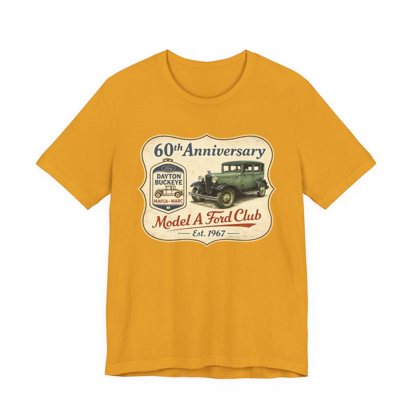 Dayton Buckeye Model A Ford Club 60th Anniversary Tee (SSG) - Vintage Classic Car Shirt