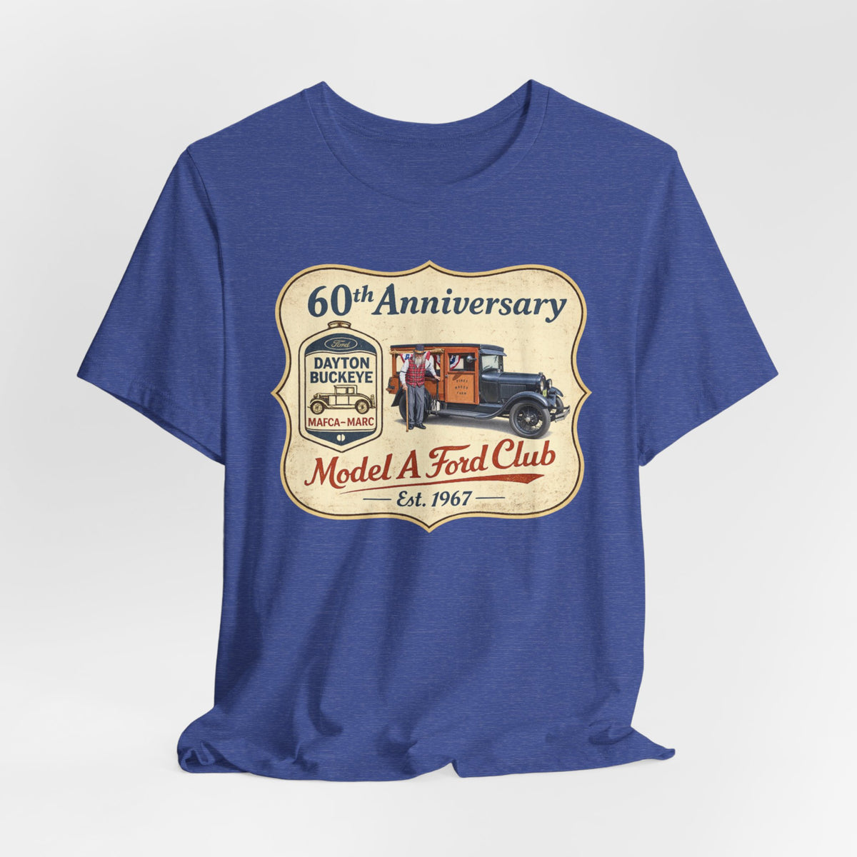 Dayton Buckeye Model A Ford Club 60th Anniversary Tee (Piney Wood Farm) - Unisex Soft Short Sleeve Tee
