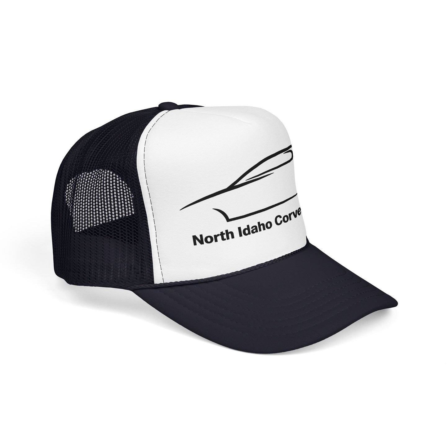 North Idaho Corvette Club Printed Trucker Hat – Classic Car Outline Foam Cap