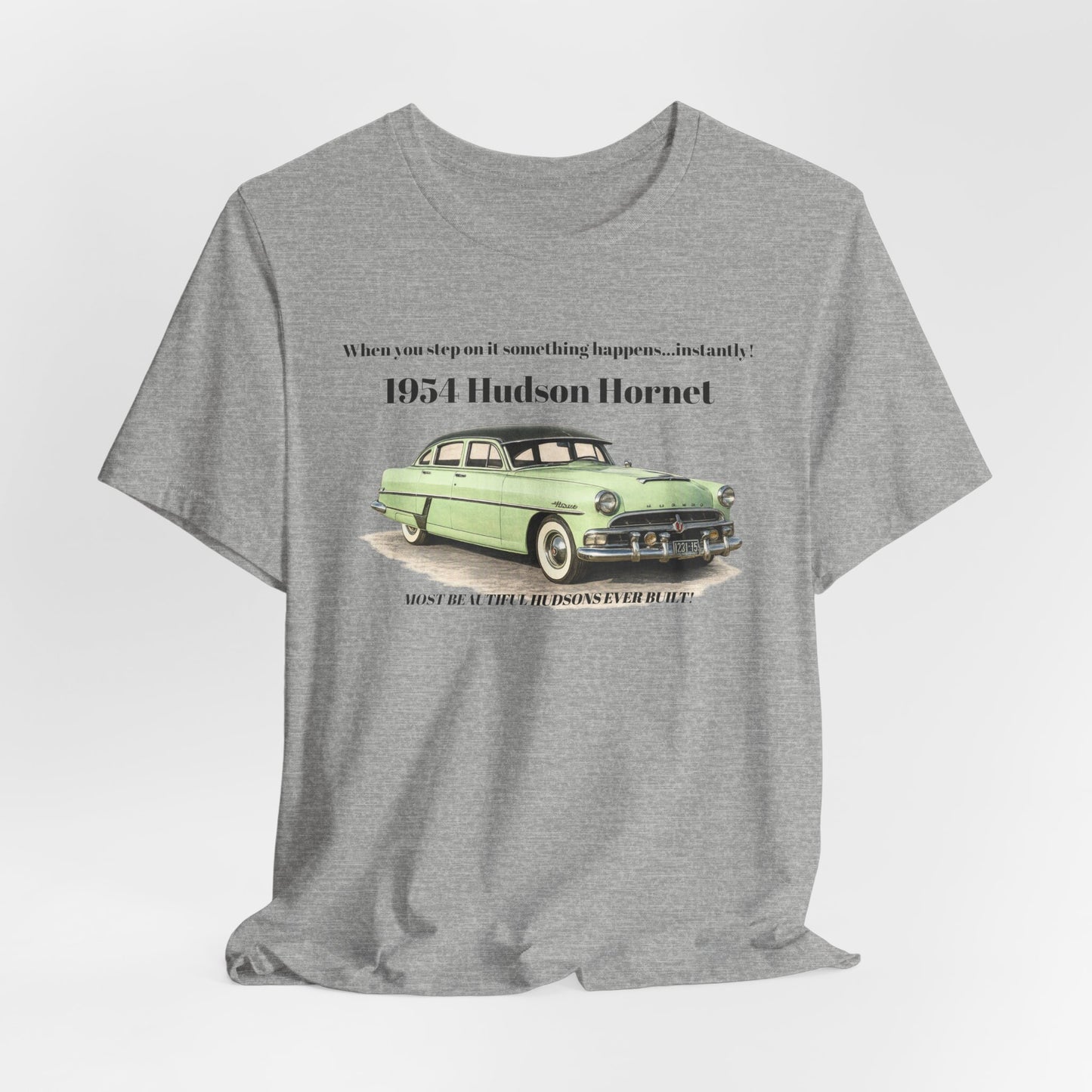 1954 Hudson Hornet Vintage Car Tee — Retro Classic Car Graphic T-Shirt (JF)