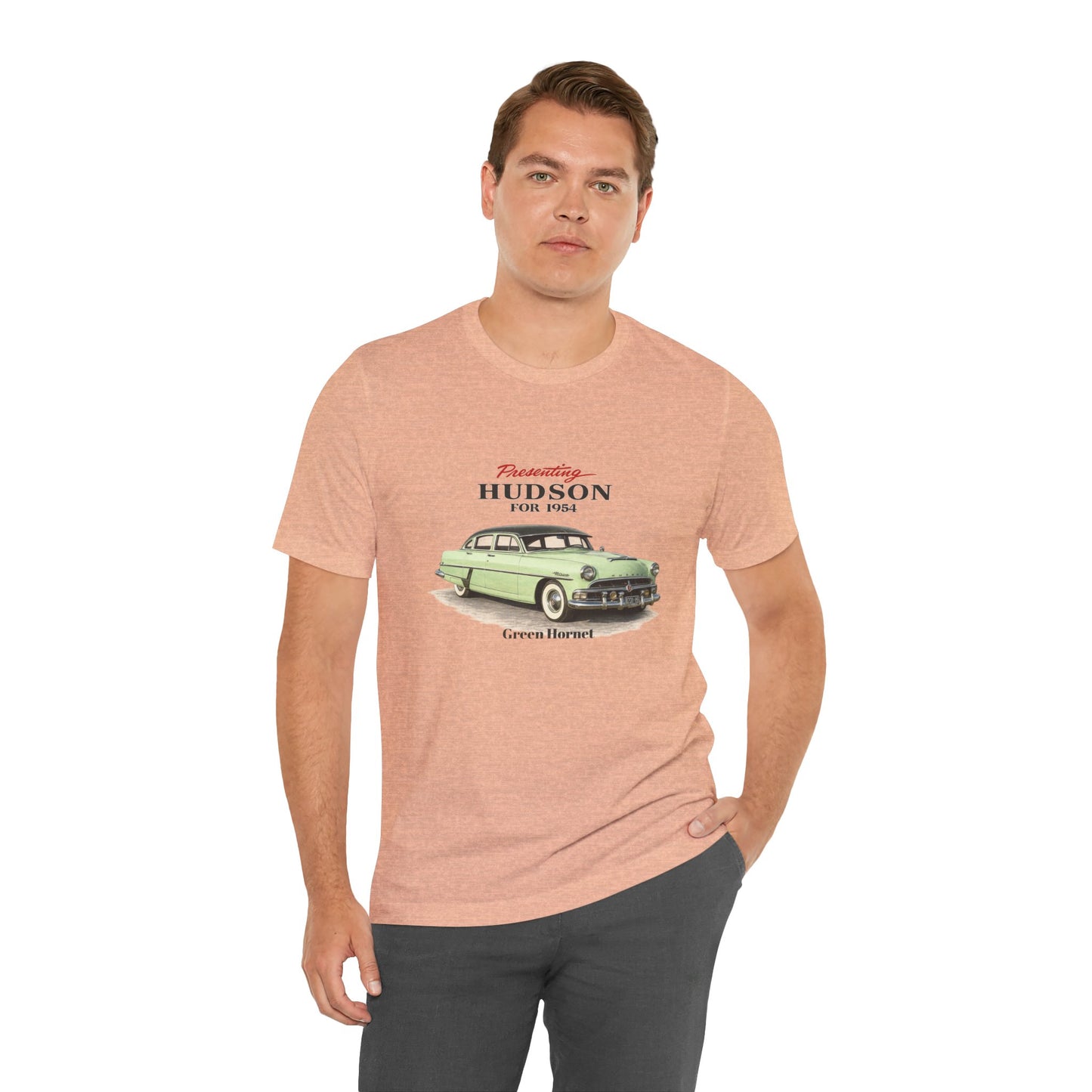 1954 Hudson Hornet Vintage Car Tee — Green Classic Automobile Graphic T-Shirt (RonR)
