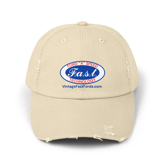 F.a.s.t. Ford "A" Speed Technology Unisex Distressed Cap - Vintage Fast Ford Logo Hat