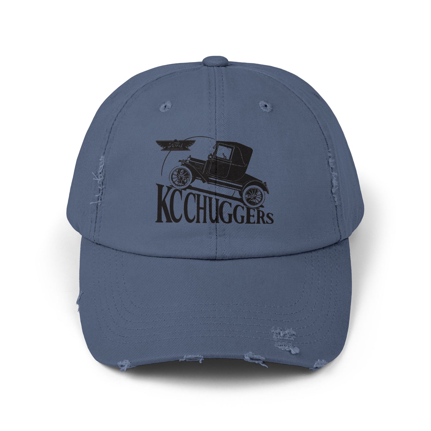 Distressed Baseball Cap — Vintage Car KC Chuggers Logo