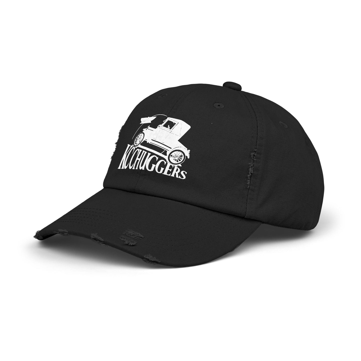 Distressed Logo Cap — KC Chuggers Vintage-Style Black Baseball Hat
