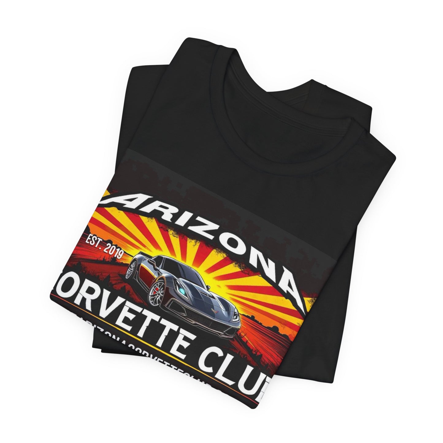 Arizona Corvette Club T‑Shirt – Retro Sunset Corvette Graphic Tee