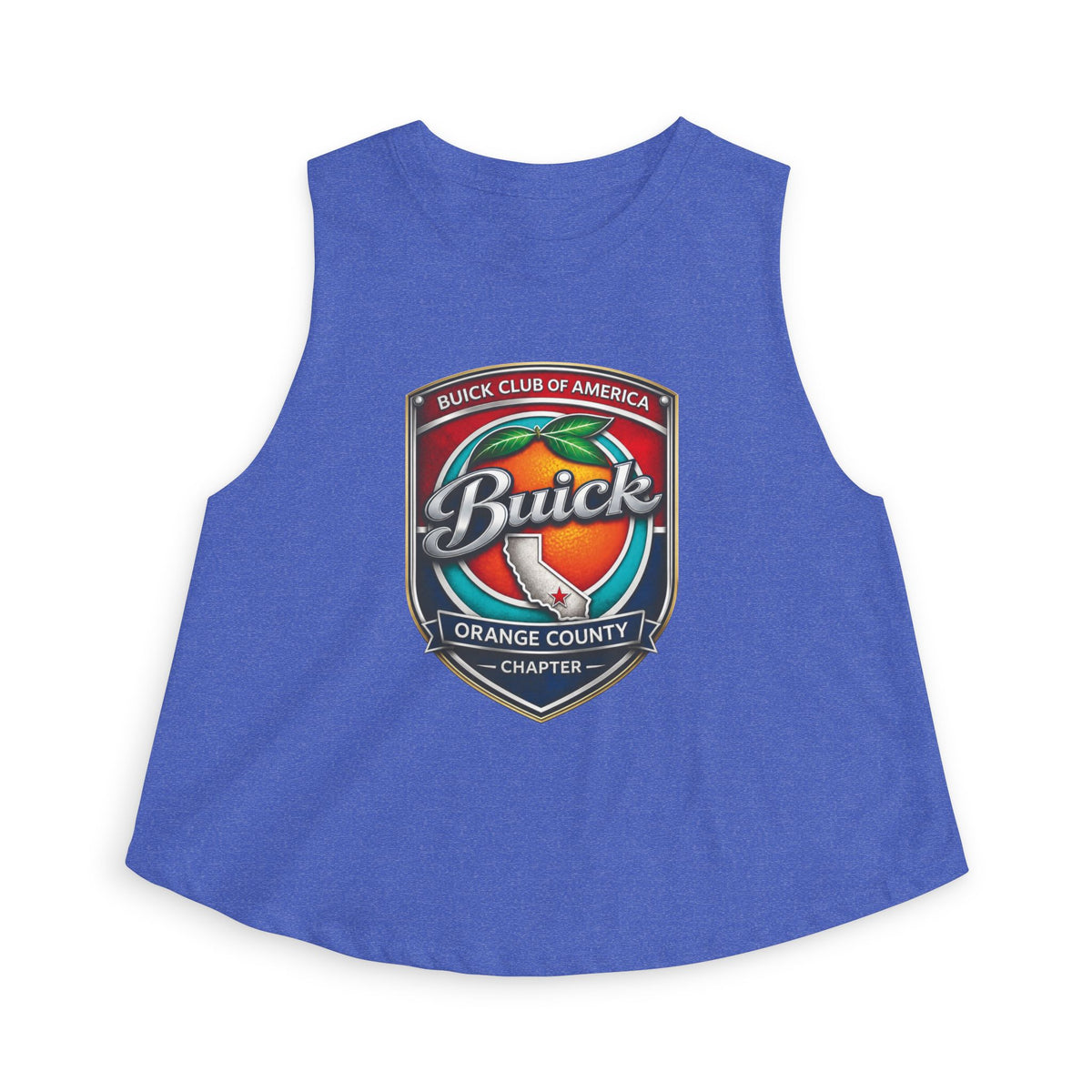 Buick Club Orange County Crop Top – Vintage Car Logo Tank for Enthusiasts