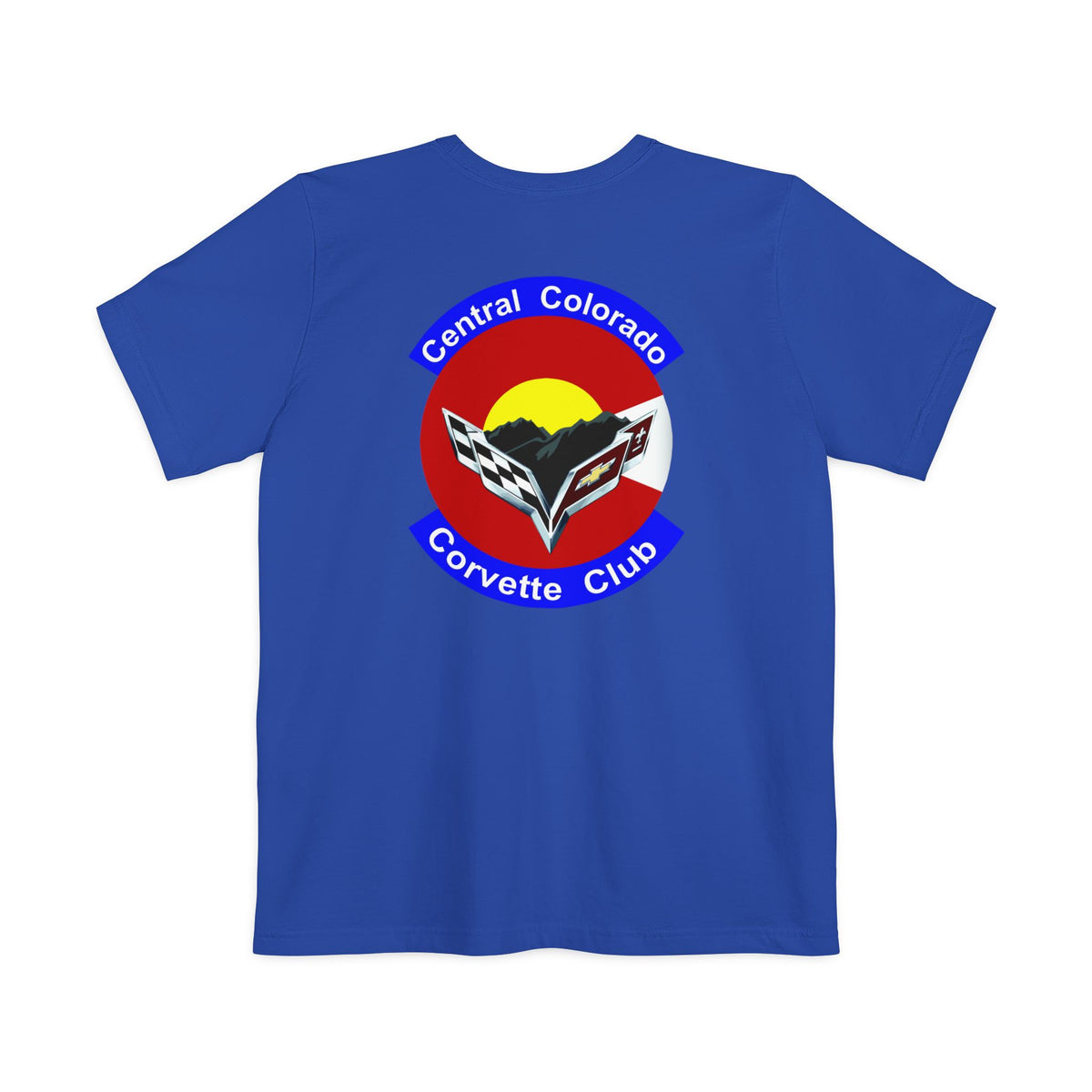 Central Colorado Corvette Club Pocket T-Shirt — Screen Printed Front & Back Logos
