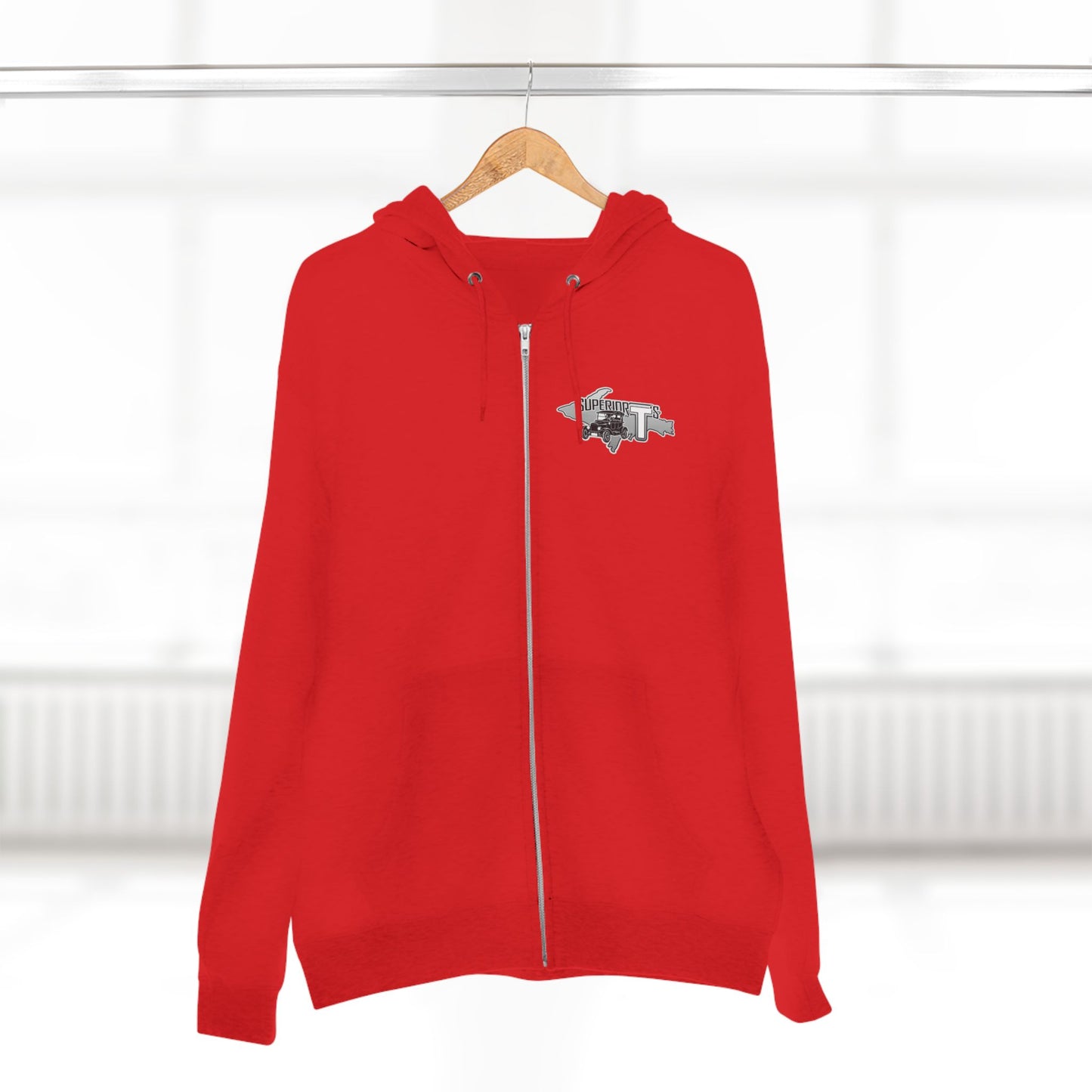Superior T's Zip Hoodie — Front and back logos