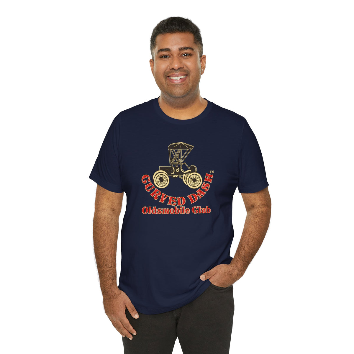 Curved Dash Oldsmobile Club Vintage Car T-Shirt - Unisex Soft Short Sleeve Tee